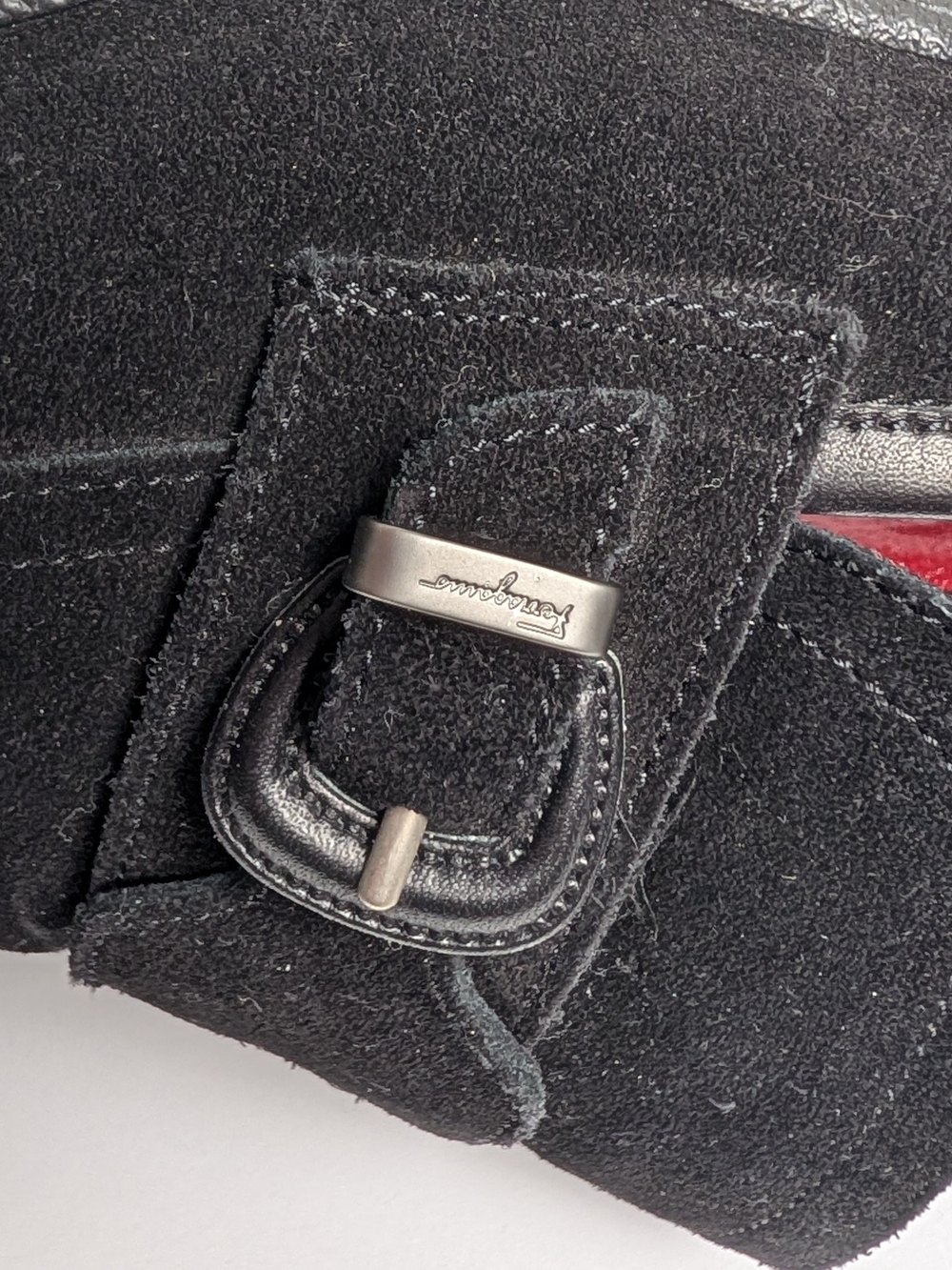 Salvatore Ferragamo Black Suede Women's's Slip-On Square Toe Loafers Size 8.5 - Picture 10 of 12
